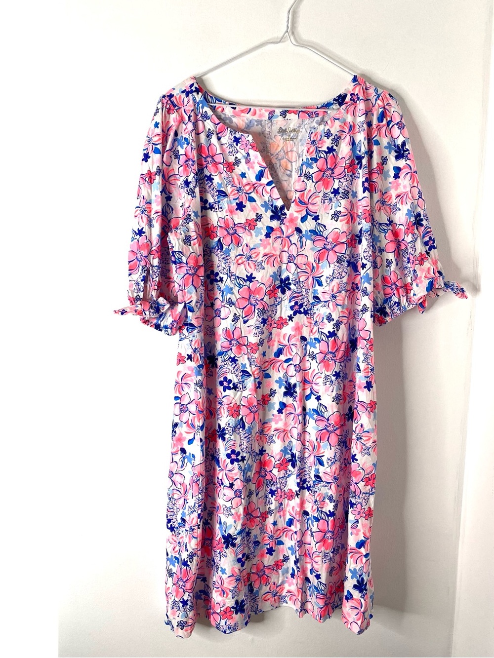 Lilly Pulitzer Pink and Blue Floral Shift Dress